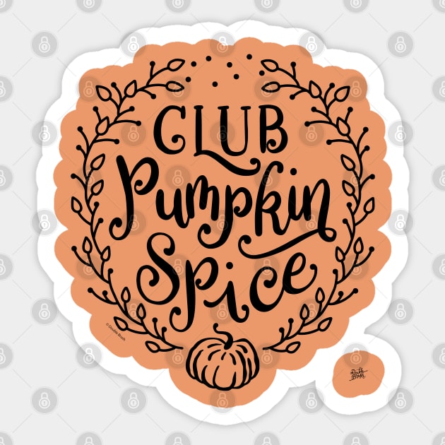 Funny Pumpkin Spice Lovers Club Sticker by DoubleBrush